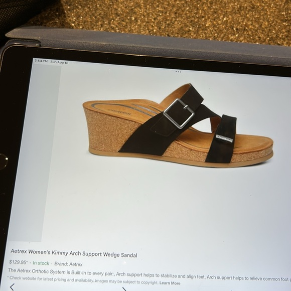 Aetrex Kimmy sandals, EUC Size 37 or 7.  Arch support sandal. 2 1/2” heel wedge. - Picture 3 of 9